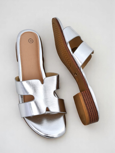Royalfashion Женские шлепанцы на плоской подошве SilverEase