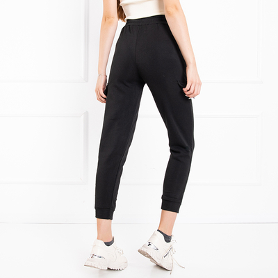 Черные женские утепленные спортивные штаны