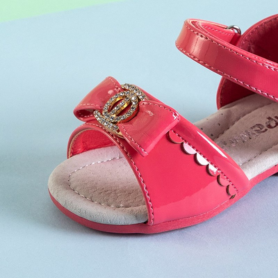 Розовые детские босоножки с бантиком Ksenia