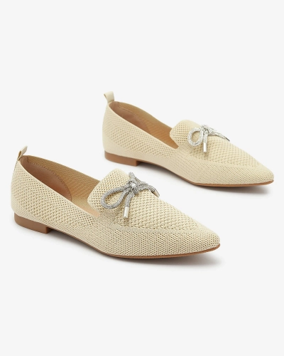 Royalfashion Бежевые женские тканевые балеринки Faqsa