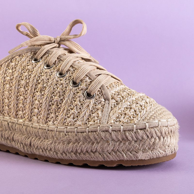 Бежевые женские эспадрильи на низкой платформе Kioto