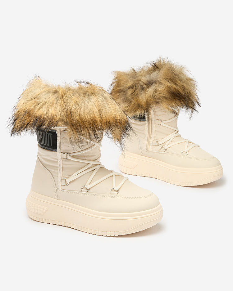 Royalfashion Бежевые сапоги-слипы a'la snow boots for women Gomillo