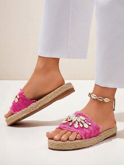 Royalfashion Callista Fuchsia Platform Shell Flippies for Ladies