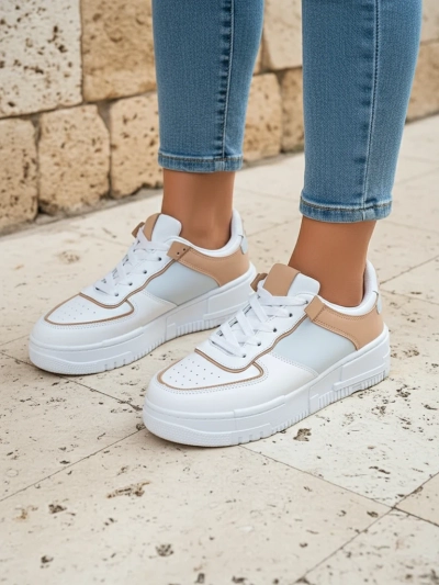 Женские кроссовки Aristea Azzurro из экокожи на плоской подошве 4 см