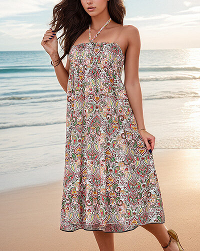 Royalfashion Moteriška midi suknelė su raštu