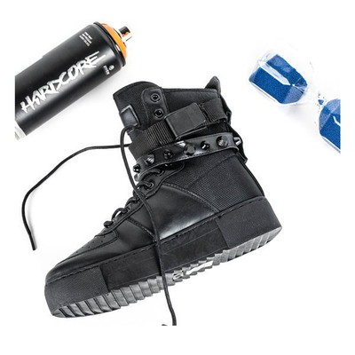 Czarne sportowe botki na platformie Redibek - Obuwie