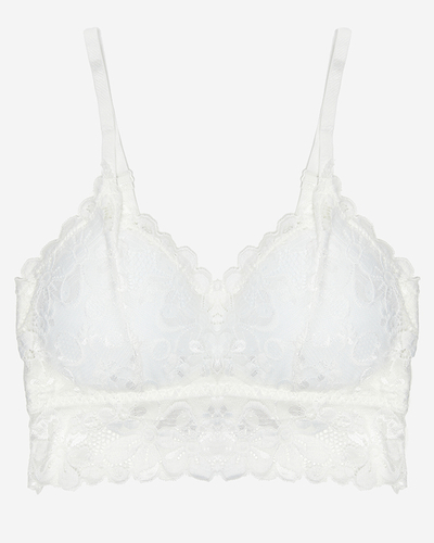 Balta bralette liemenėlė su nėriniais - Apatiniai drabužiai