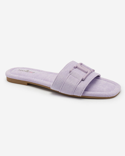 Royalfashion Violetinės moteriškos basutės su sagtimi Rydr