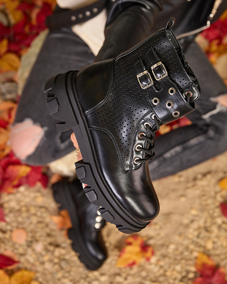 "Royalfashion" Juodi moteriški batai "Bagger" Broues