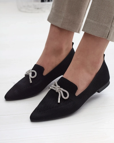 Royalfashion Черные женские балеринки из ткани Faqsa