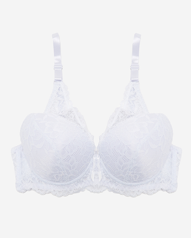 Белый женский бюстгальтер с кружевом