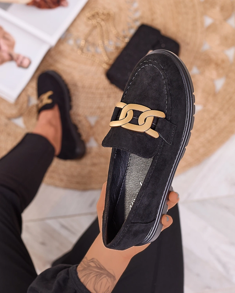 Женские мокасины черного цвета Nocivi- Footwear