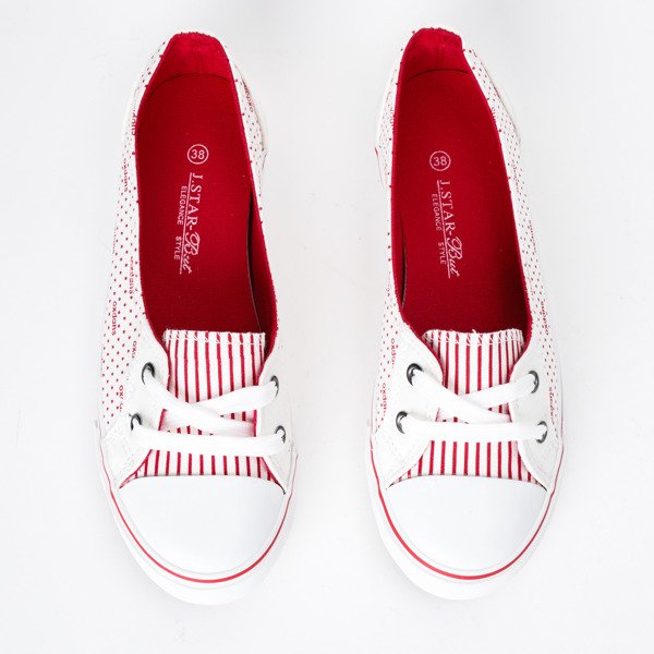 Biało-czerwone trampki Botana - Obuwie