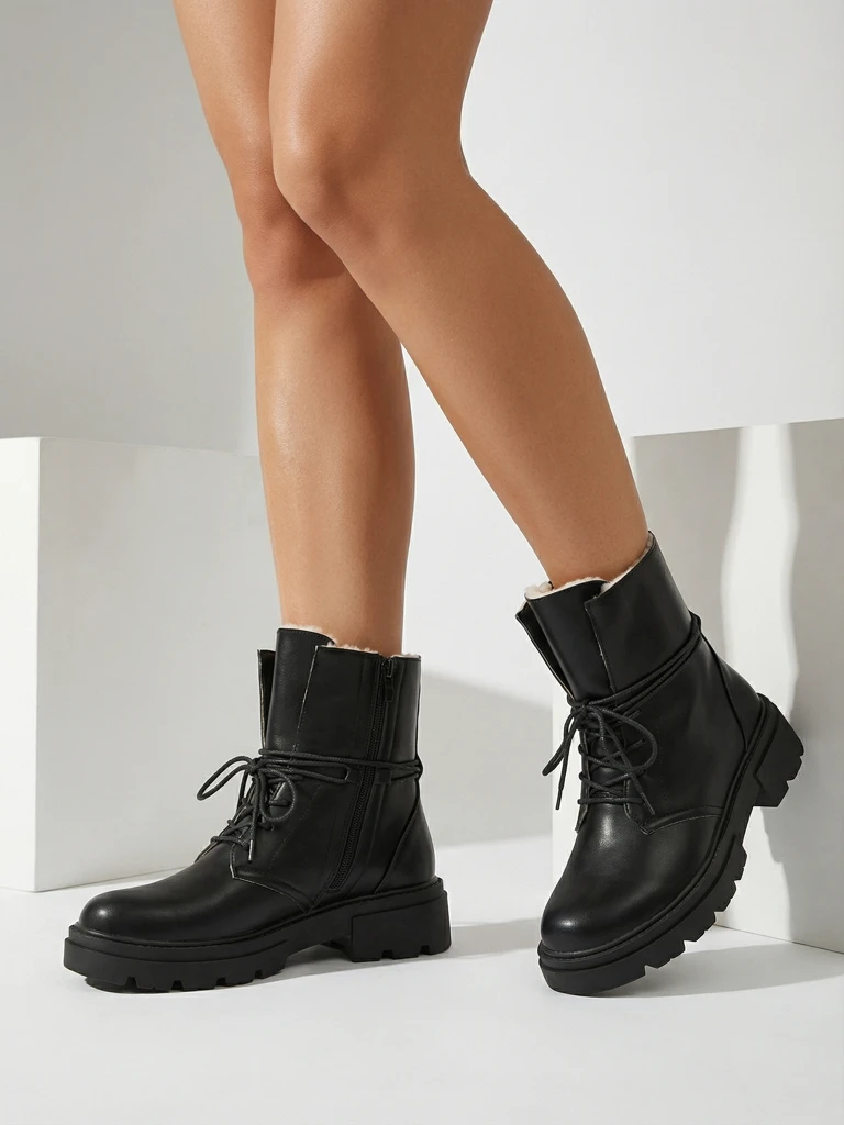 Moteriški Aulinukai Luna Juodi Odiniai Elegantiški Žiemai