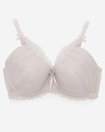 Moteriška smėlio spalvos nėriniuota liemenėlė - apatinis trikotažas