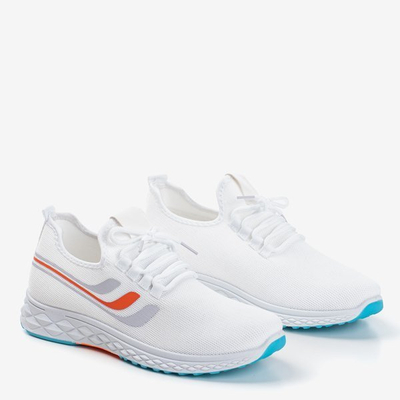 Белые мужские спортивные туфли с цветной подошвой Stingo - Обувь