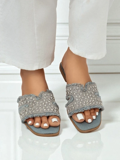 Royalfashion Женские шлёпанцы с камнями CrystalEase