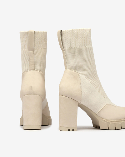 "Royalfashion Cream" moteriški aukštakulniai "Flexi Booties"