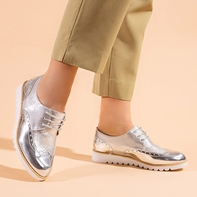 Sidabriniai moteriški pusbačiai su raišteliais Narvi - Avalynė