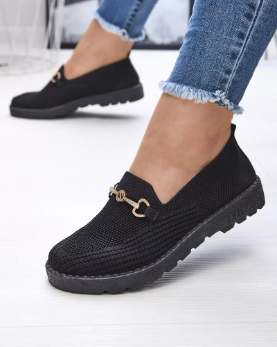 Juodi moteriški sportbačiai su aukso puošmena Enelida - Avalynė