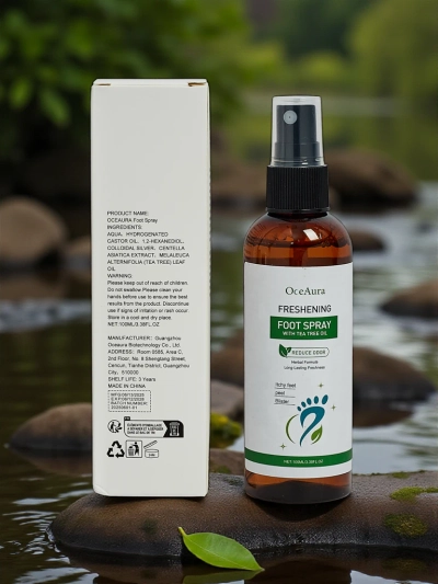 Gaivinamasis pėdų purškiklis su arbatmedžio aliejumi