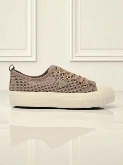 Damskie sneakersy Hypatia Mesh jasny brąz na lato płaska podeszwa 3cm