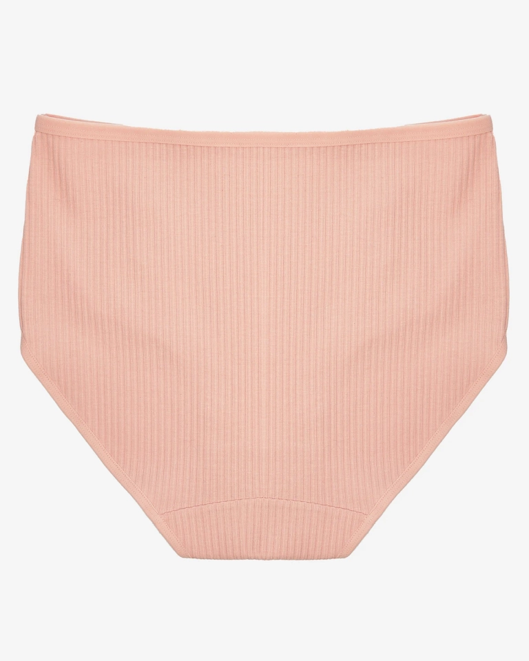 Женские ребристые трусики розового цвета PLUS SIZE - Нижнее белье