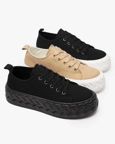 Спортивные кроссовки на платформе черного цвета Saddol- Footwear