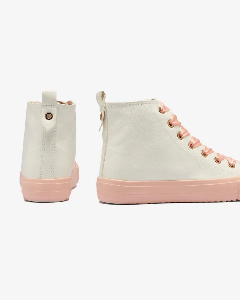 White-Pink Moteriški sportiniai bateliai Macako- Footwear