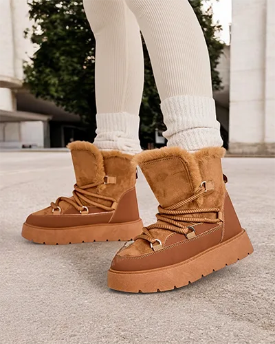 Женские зимние ботинки на шнуровке Royalfashion Liloz