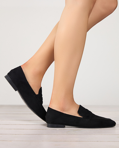 Juodi moteriški eko zomšiniai bateliai Allowi - Batai