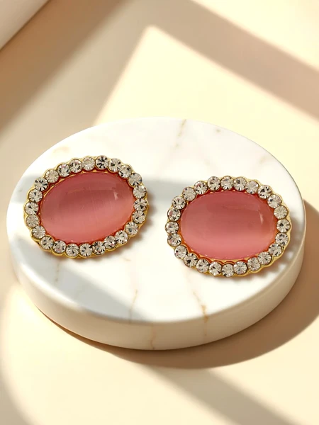 Royalfashion Клипсы женские с кристаллом и кубическим цирконием