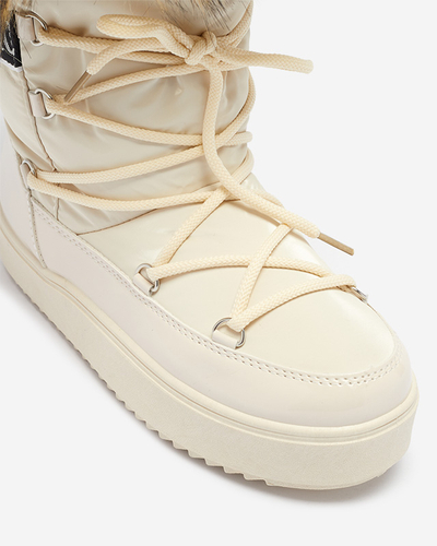 Лакированные женские бежевые сапоги Fursav - Обувь