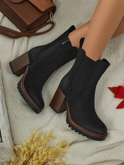 Moteriški eko zomšiniai aulinukai su storu kulnu Soreya