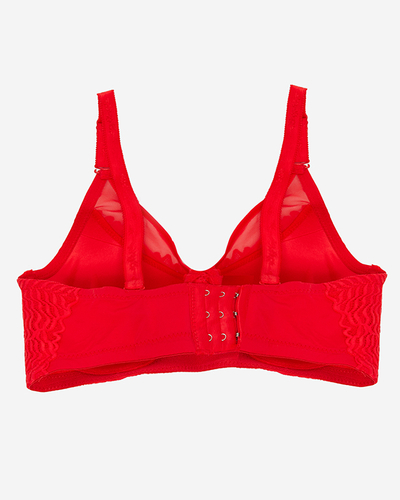 Moteriška raudona liemenėlė su nėriniais - Apatiniai drabužiai