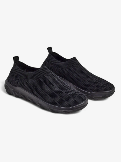 Women's Andromeda Nero sneakers - black, light textile shoes on a flat sole