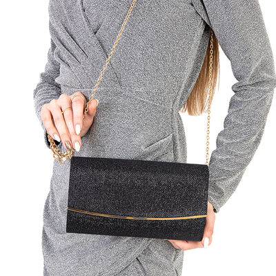 Черный женский клатч с блестками