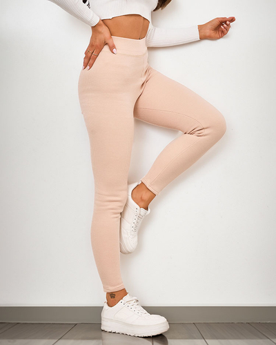 Royalfashion Женские ребристые утепленные леггинсы