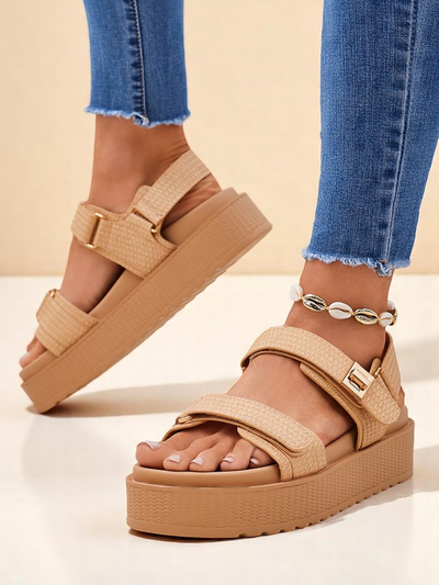 Royalfashion Women's Platform Sandals Beige Lavinia - comfortable summer