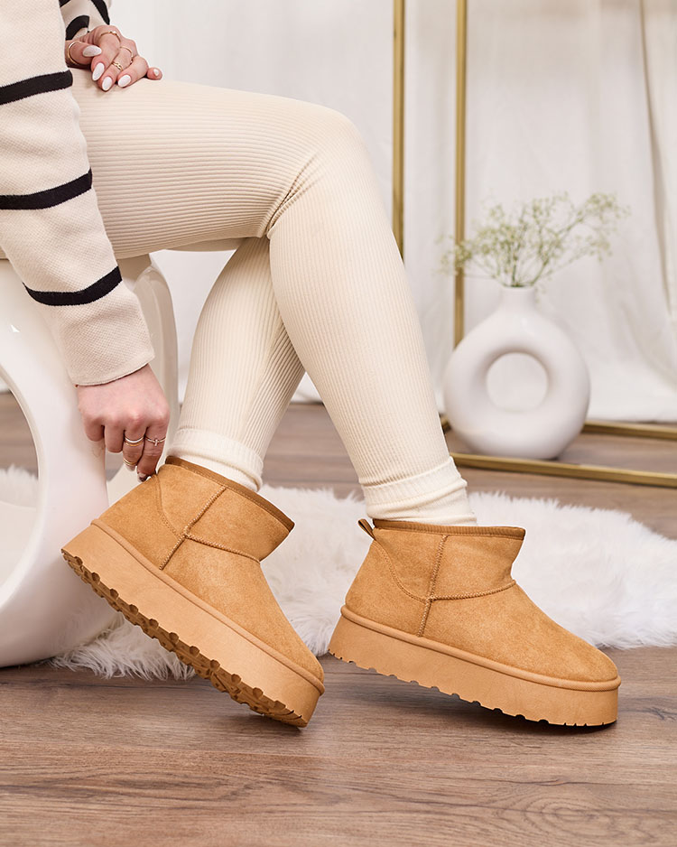 Royalfashion Коричневые женские сапоги на платформе Ersinella