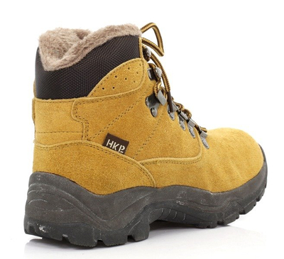 Sznurowane traperki w kolorze beżowym - Obuwie