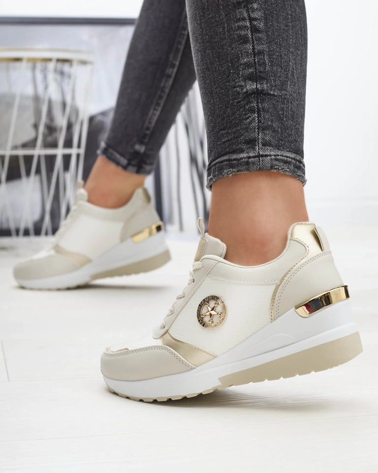 Бежевые женские спортивные кроссовки со скрытым якорем Amiley- Footwear