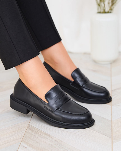 Royalfashion Классические женские черные мокасины Ojeri