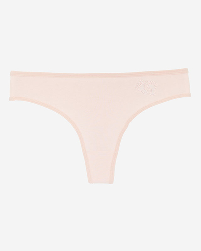 Šviesiai rožinės spalvos medvilninės moteriškos stringai - Apatiniai