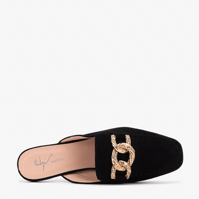 Черные тапочки а-ля мокасины Gabbu- Shoes