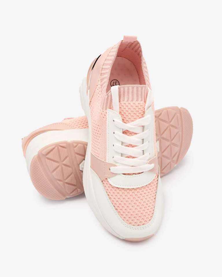 Rausvi moteriški sportiniai bateliai ant kulno Ezetta- Footwear