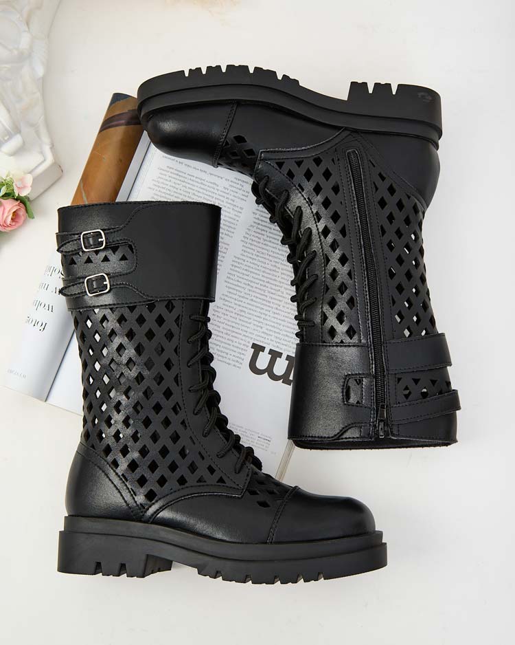 Royalfashion Женские ажурные ботинки на шнуровке Melba