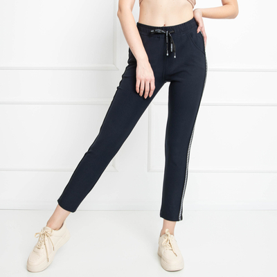 Moteriškos tamsiai mėlynos sportinės kelnės - Drabužiai