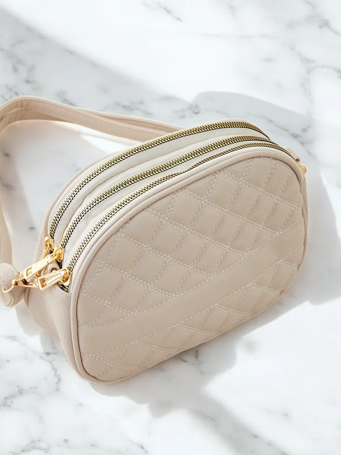 Royalfashion Oval mažas siuvinėtas moterų rankinukas, pagamintas iš ekoskinos