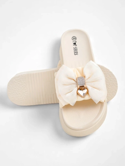 Royalfashion Platform Slides with Bow - Straight Up Dope